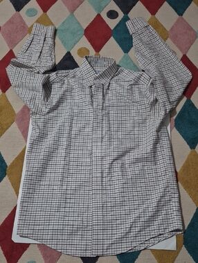 Vintage L.L.Bean Mens Plaid Button Down Shirt Wrinkle Resistant Trim Fit
